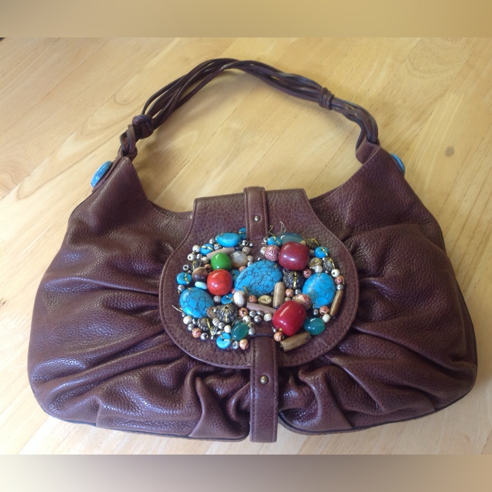 Jeweled Leather Bag